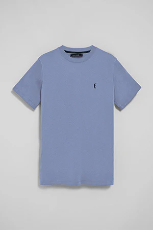 Camiseta azul con cuello redondo y bordado Rigby Go - Image 9