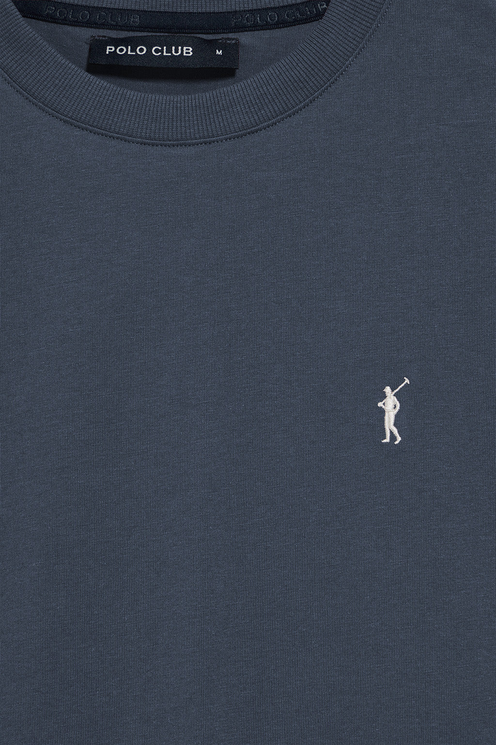 Camiseta azul denim con cuello redondo y bordado Rigby Go - Image 10