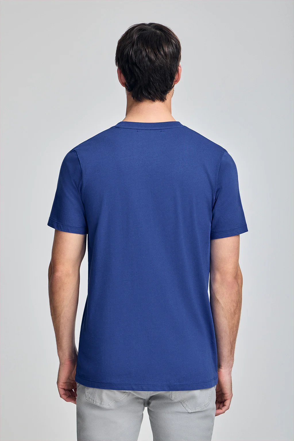 Camiseta azul royal con cuello redondo y bordado Rigby Go - Image 2
