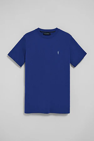 Camiseta azul royal con cuello redondo y bordado Rigby Go - Image 7