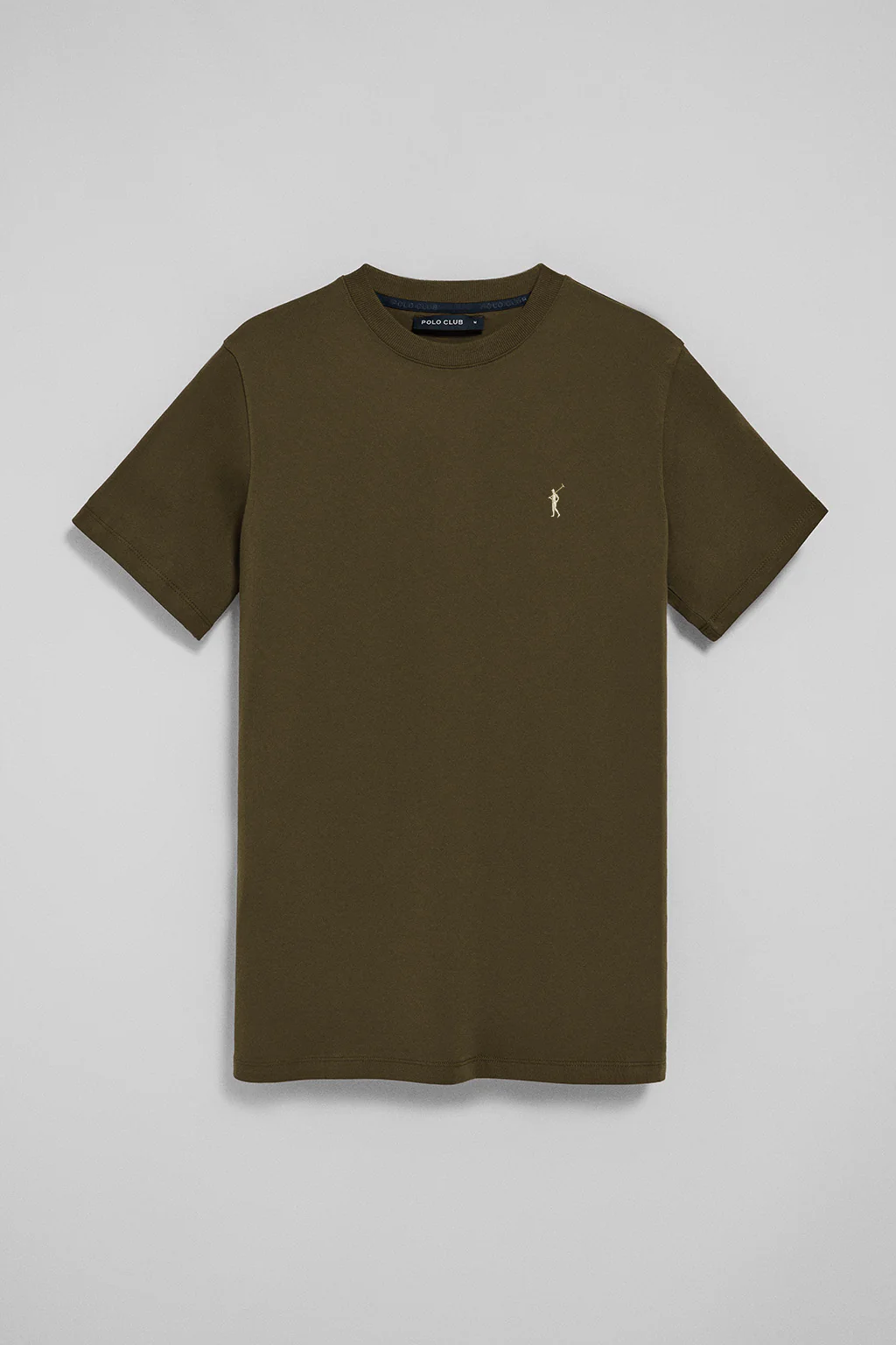 Camiseta caqui con cuello redondo y bordado Rigby Go - Image 8