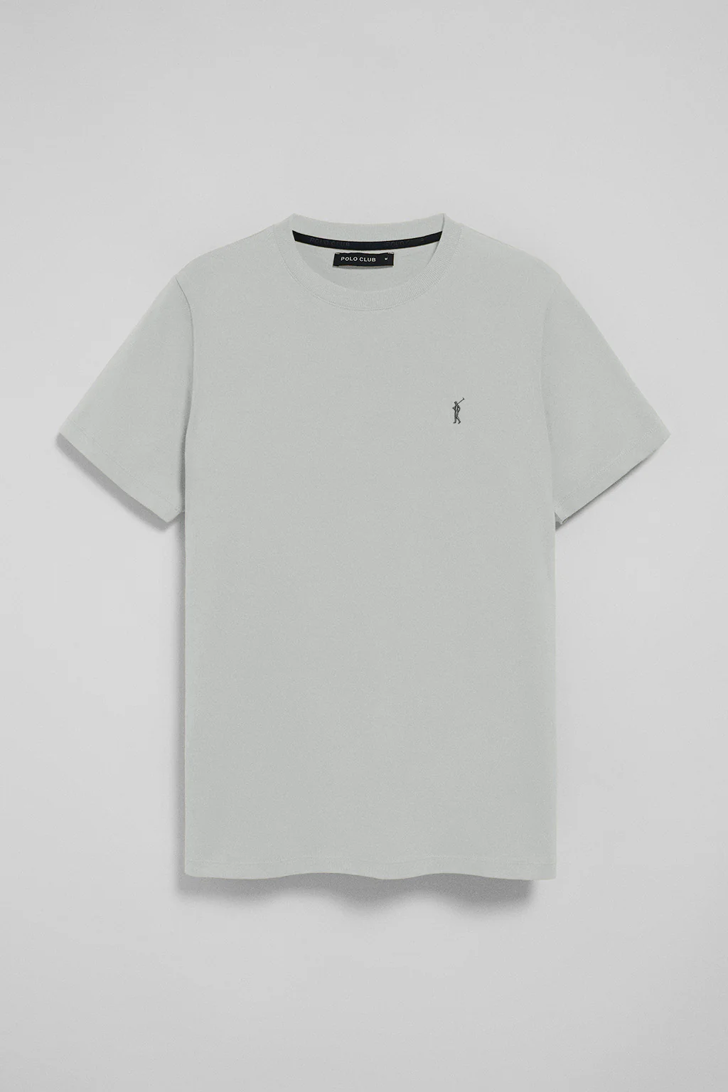 Camiseta gris claro con cuello redondo y bordado Rigby Go - Image 5