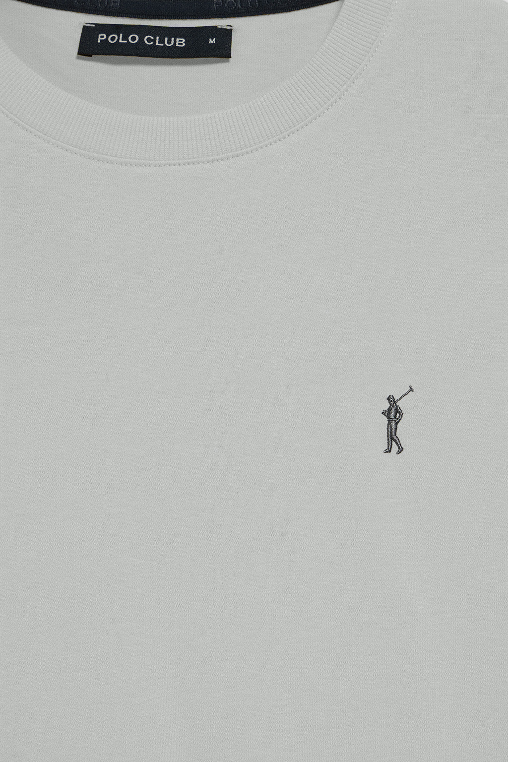 Camiseta gris claro con cuello redondo y bordado Rigby Go - Image 6