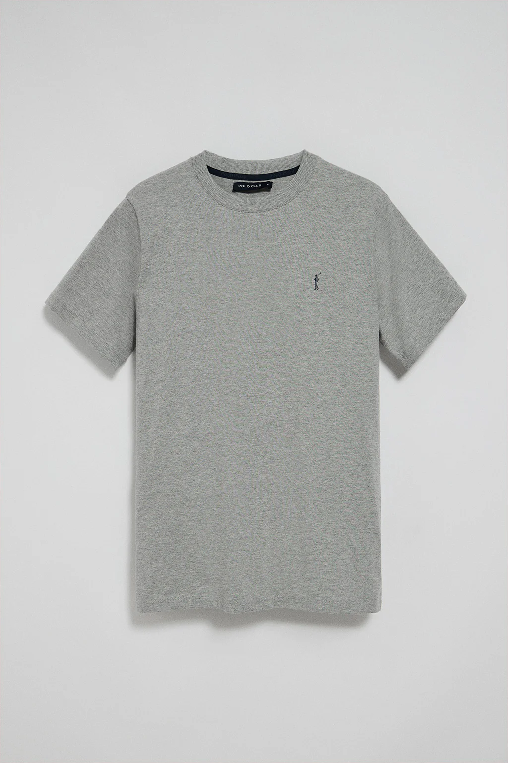 Camiseta gris vigoré con cuello redondo y bordado Rigby Go - Image 8