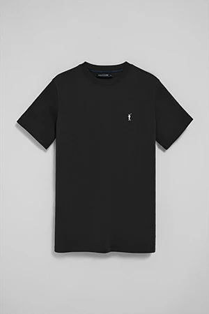 Camiseta negra con cuello redondo y bordado Rigby Go - Image 6