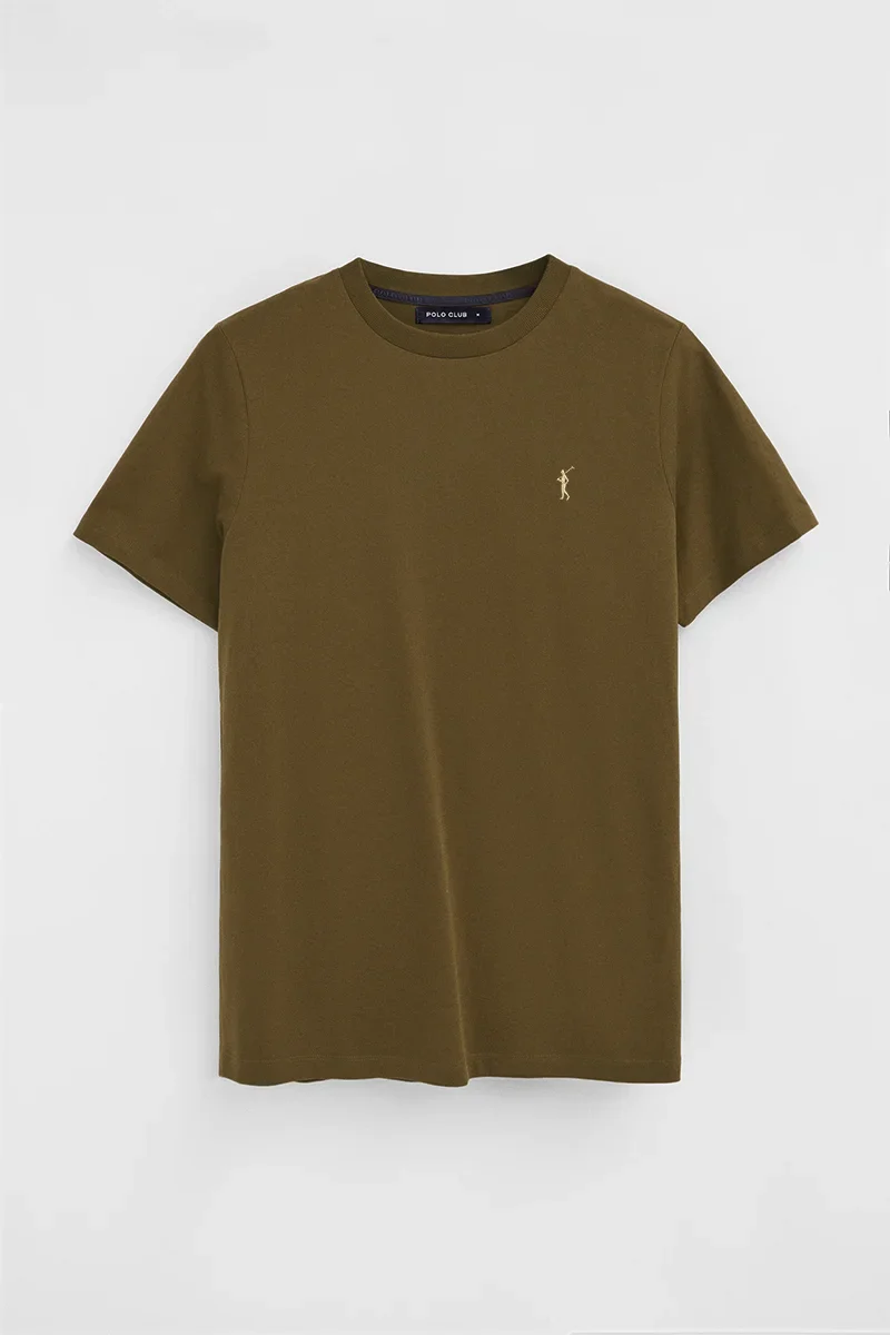 Camiseta caqui oscuro de manga corta y bordado Rigby Go - Image 10
