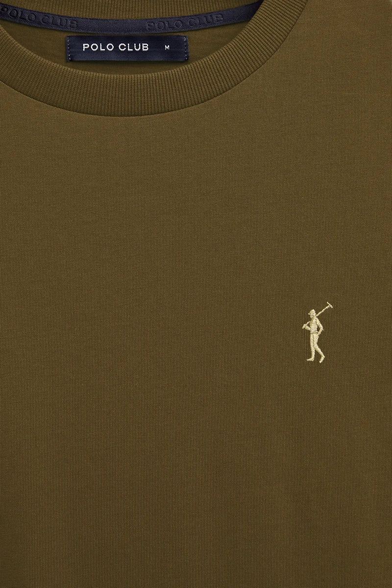 Camiseta caqui oscuro de manga corta y bordado Rigby Go - Image 7