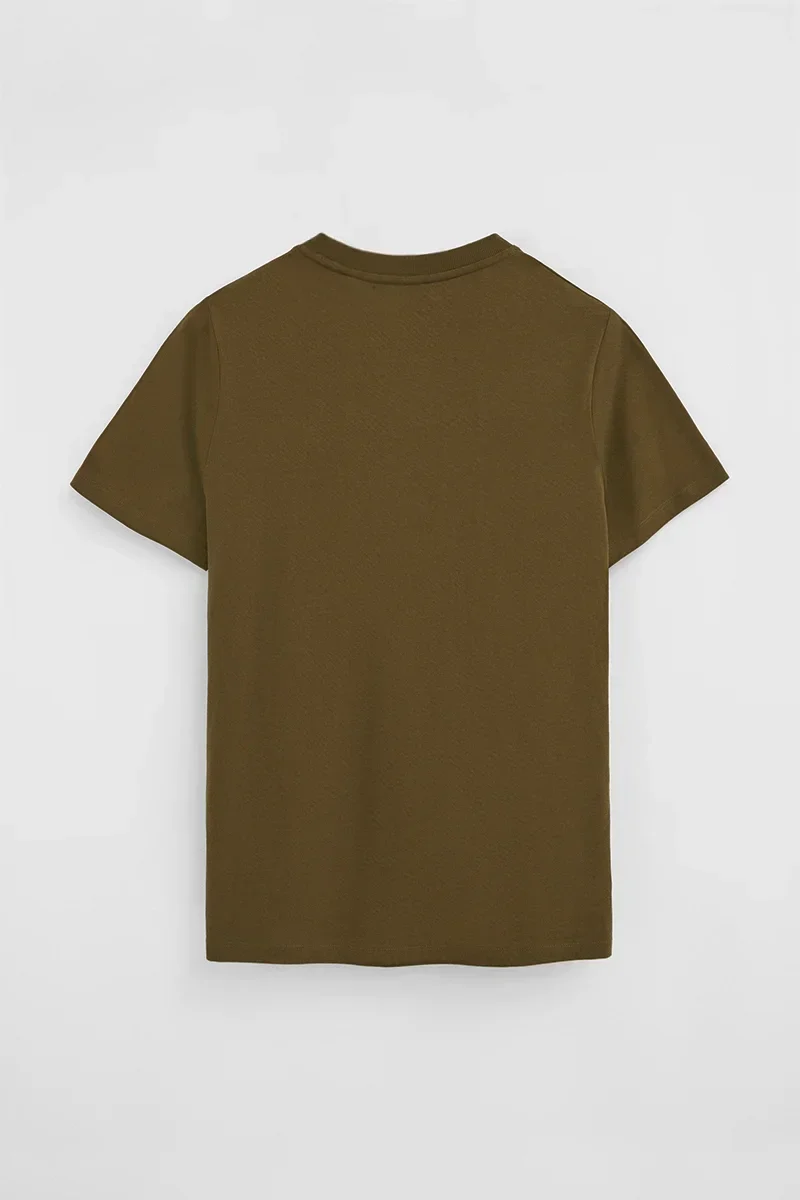 Camiseta caqui oscuro de manga corta y bordado Rigby Go - Image 8