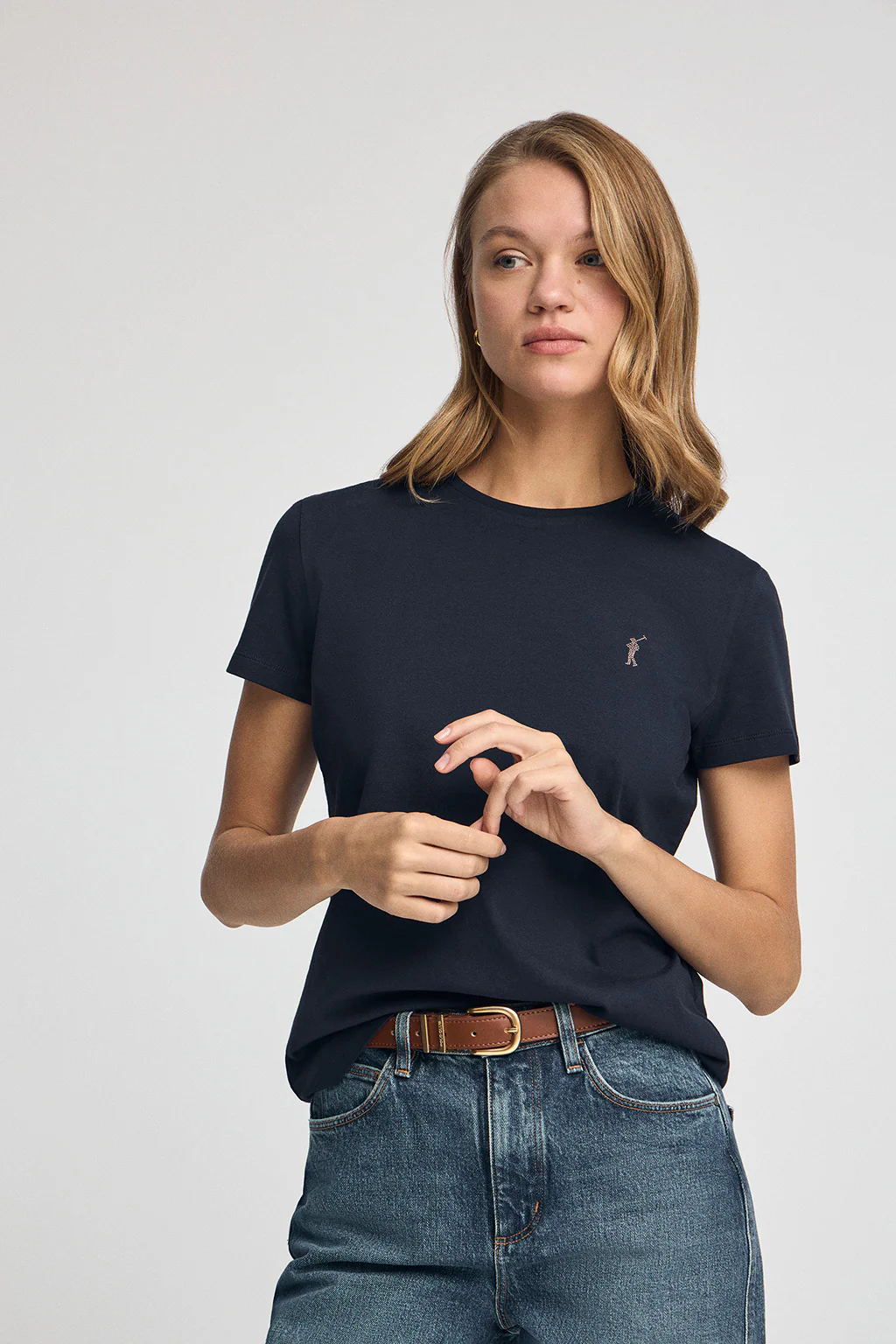 Camiseta azul marino con logo Rigby Go Gold