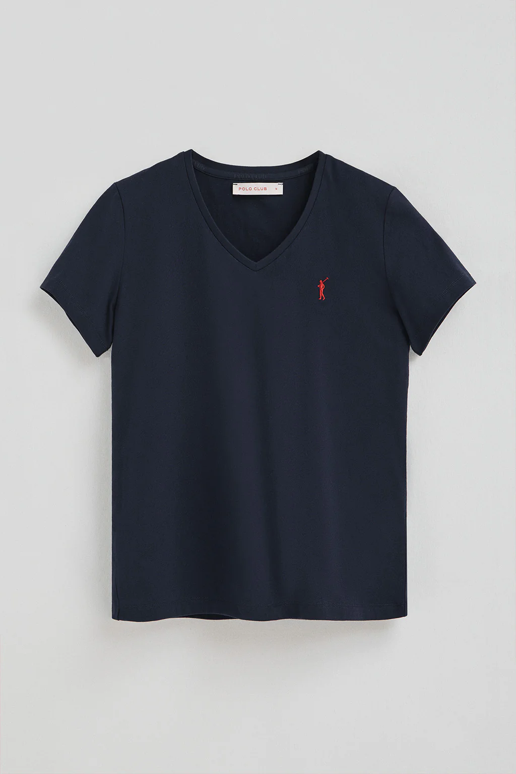 Camiseta azul marino de manga corta y cuello pico con logo Rigby go - Image 7