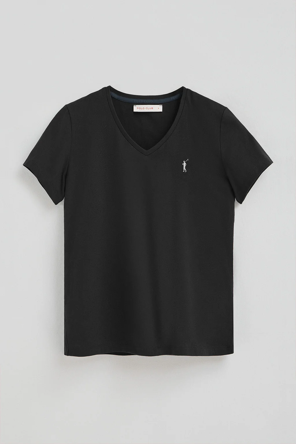 Camiseta negra de manga corta y cuello pico con logo Rigby go - Image 5