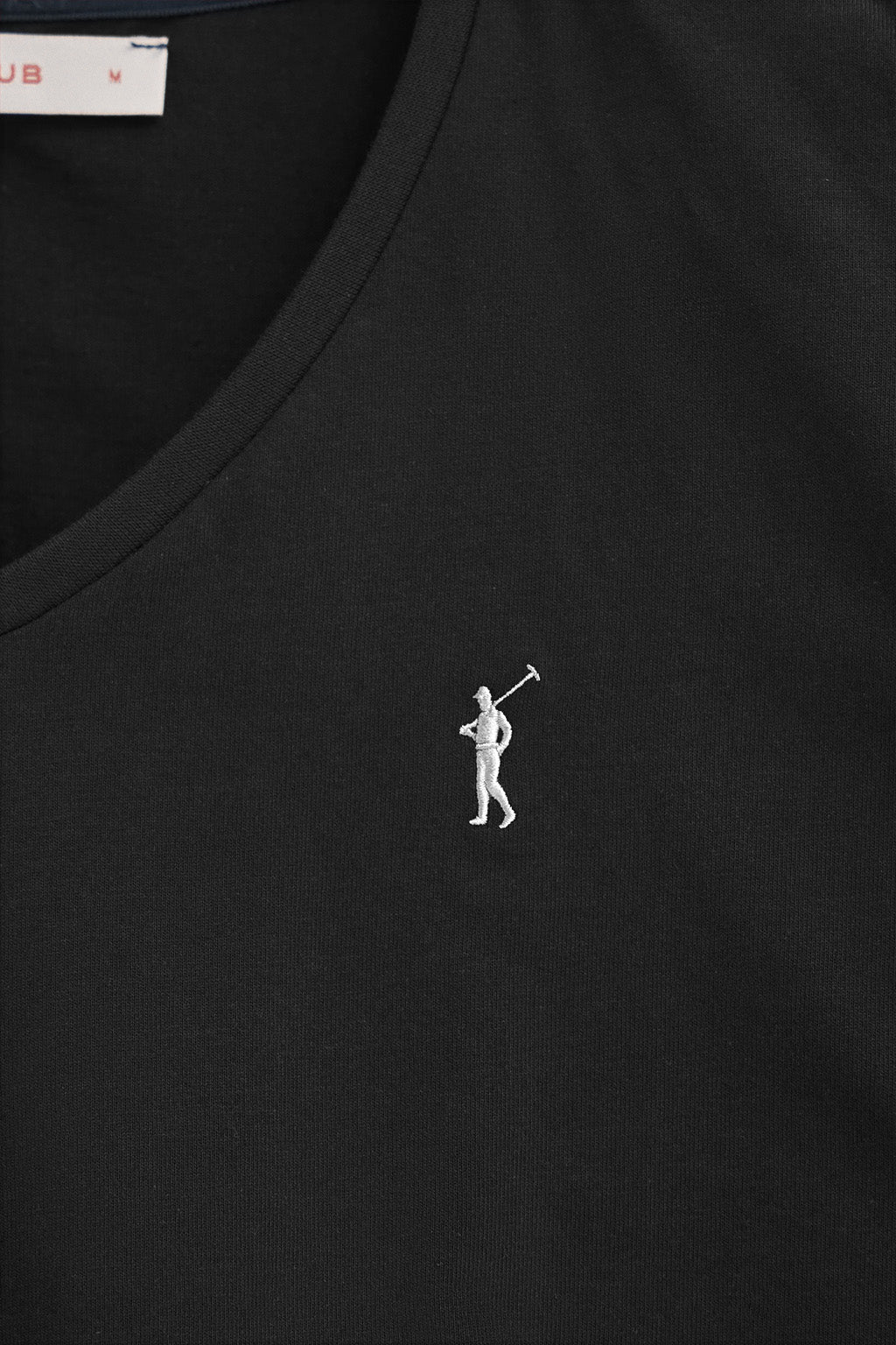 Camiseta negra de manga corta y cuello pico con logo Rigby go - Image 6