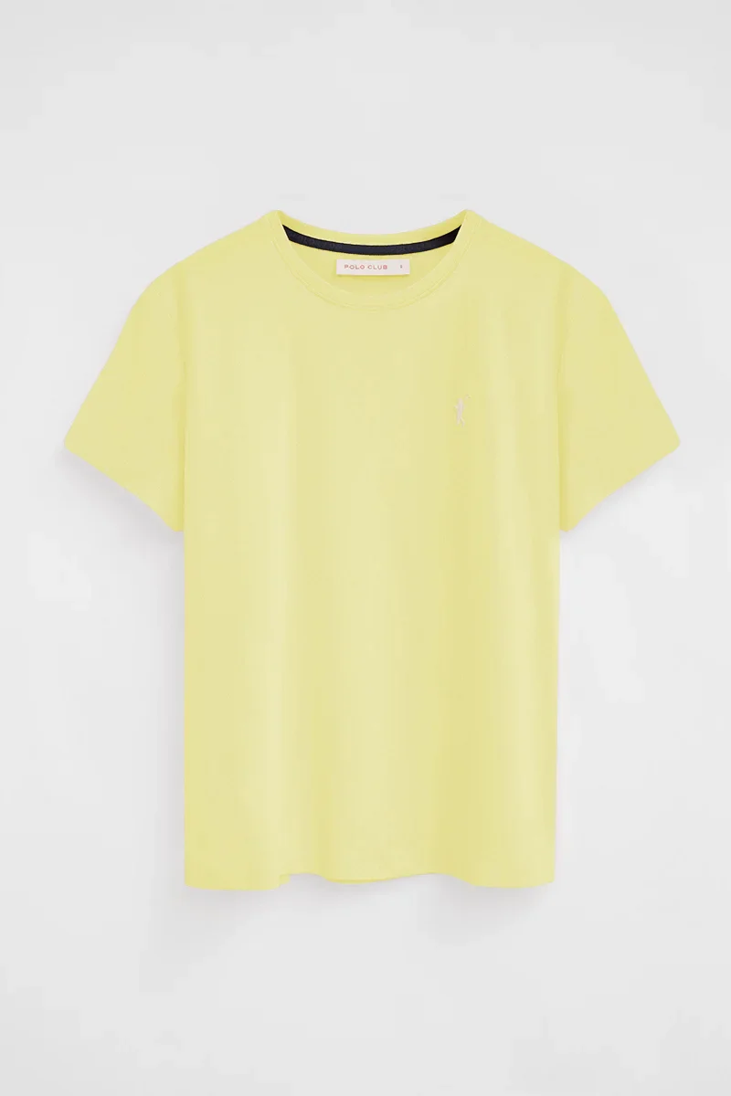 Camiseta amarillo claro de manga corta y cuello redondo con bordado Rigby Go - Image 10