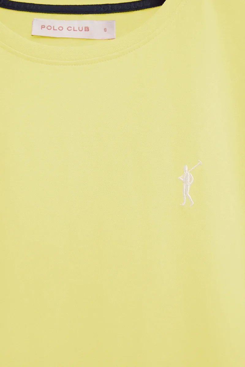 Camiseta amarillo claro de manga corta y cuello redondo con bordado Rigby Go - Image 7