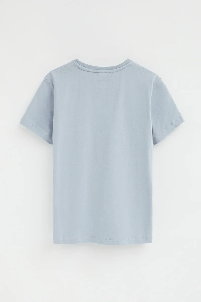 Camiseta azul claro de manga corta y cuello redondo con bordado Rigby Go - Image 7