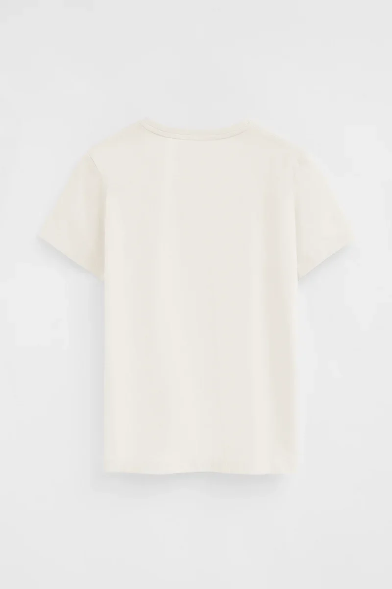 Camiseta color crudo de manga corta y cuello redondo con bordado Rigby Go - Image 8