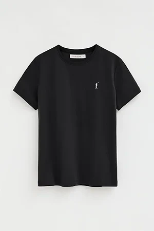 Camiseta negra de manga corta y cuello redondo con bordado Rigby Go - Image 8