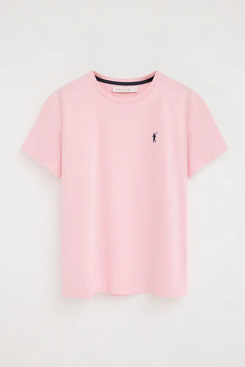 Camiseta rosa de manga corta y cuello redondo con bordado Rigby Go - Image 6