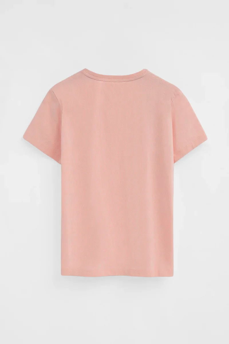 Camiseta rosa palo de manga corta y cuello redondo con bordado Rigby Go - Image 7