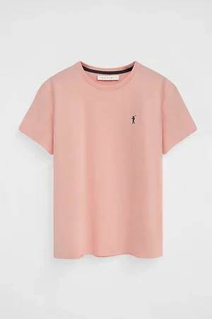 Camiseta rosa palo de manga corta y cuello redondo con bordado Rigby Go - Image 8