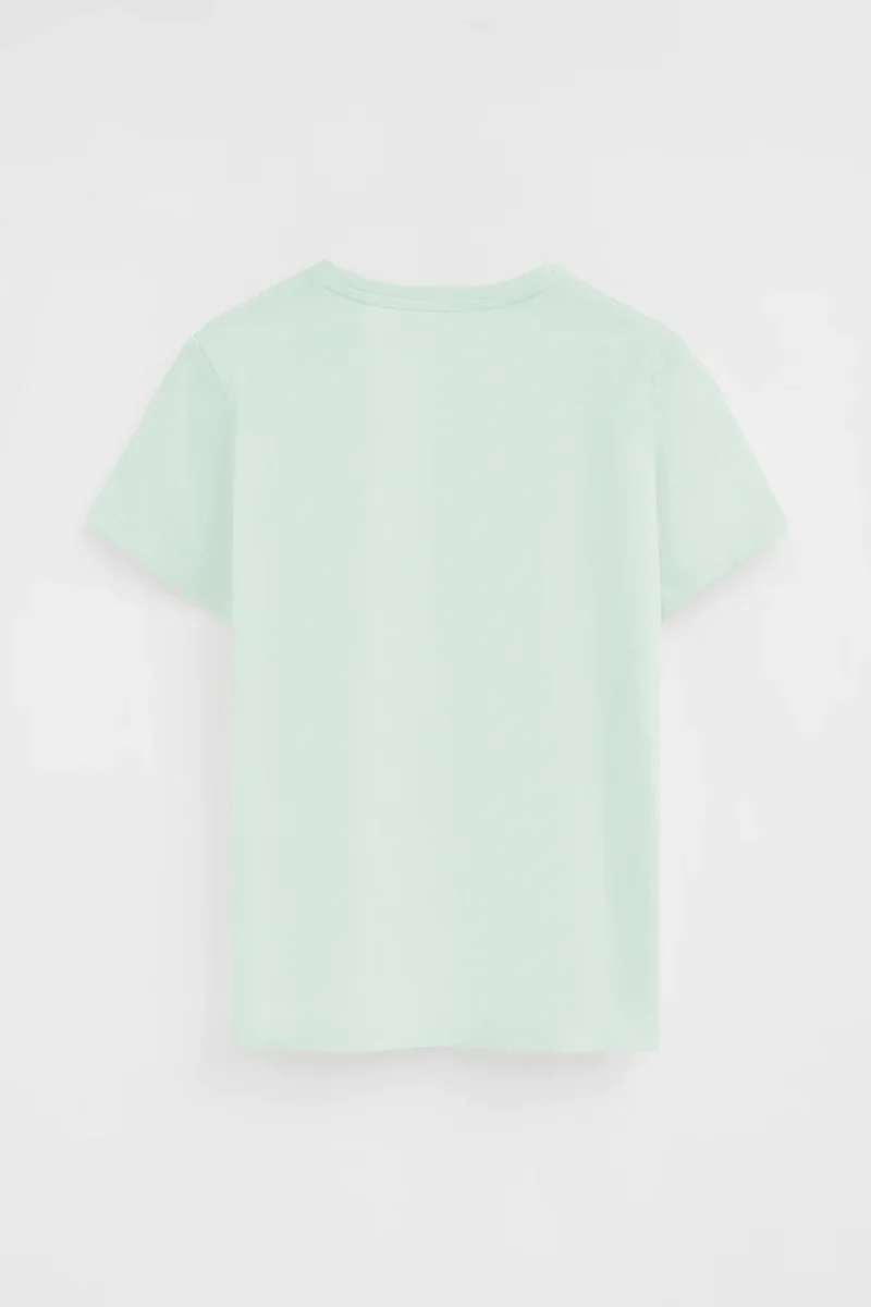 Camiseta turquesa pastel de manga corta y cuello redondo con bordado Rigby Go - Image 7