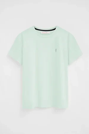 Camiseta turquesa pastel de manga corta y cuello redondo con bordado Rigby Go - Image 8