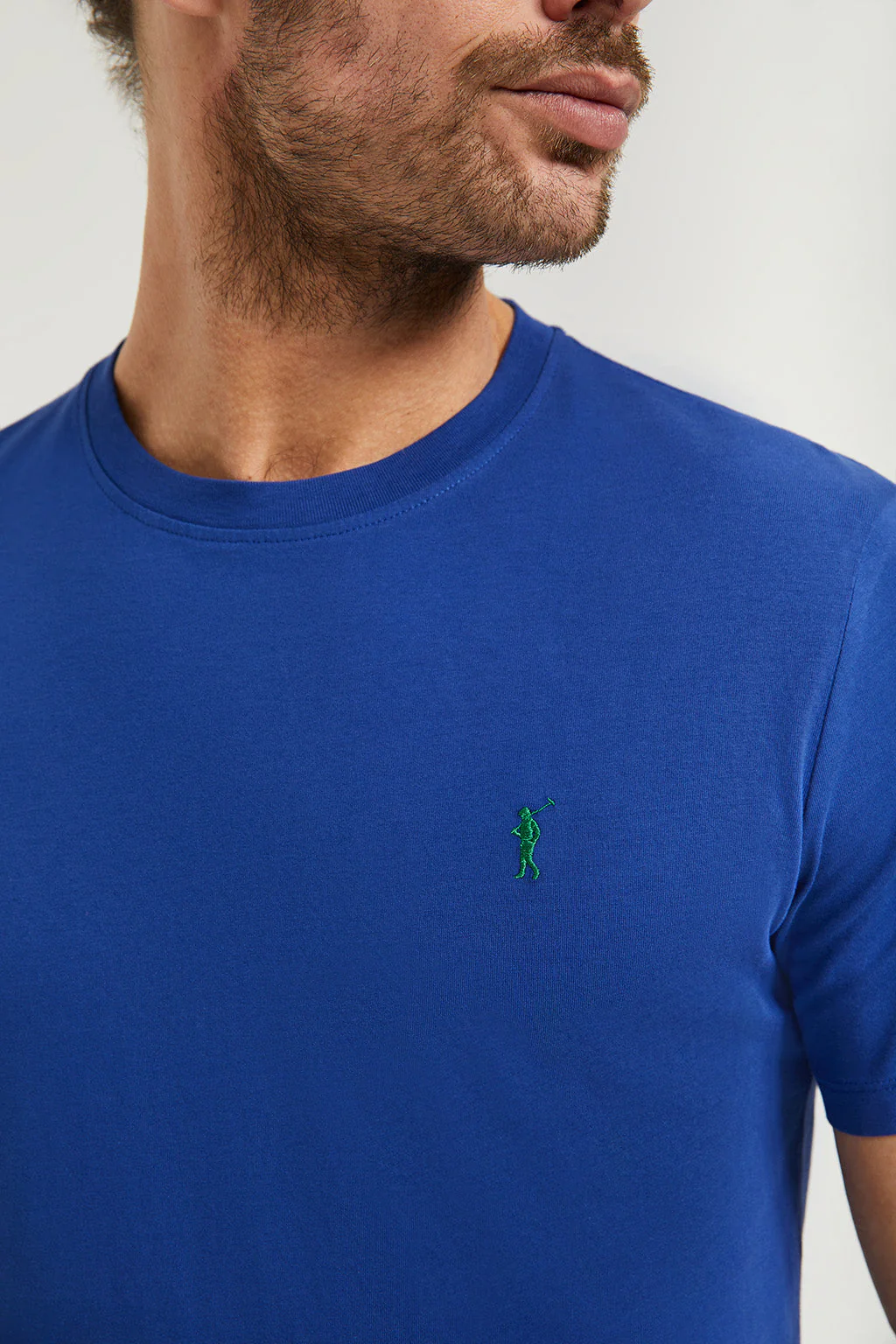 Camiseta básica azul royal de algodón con logo Rigby Go - Image 3