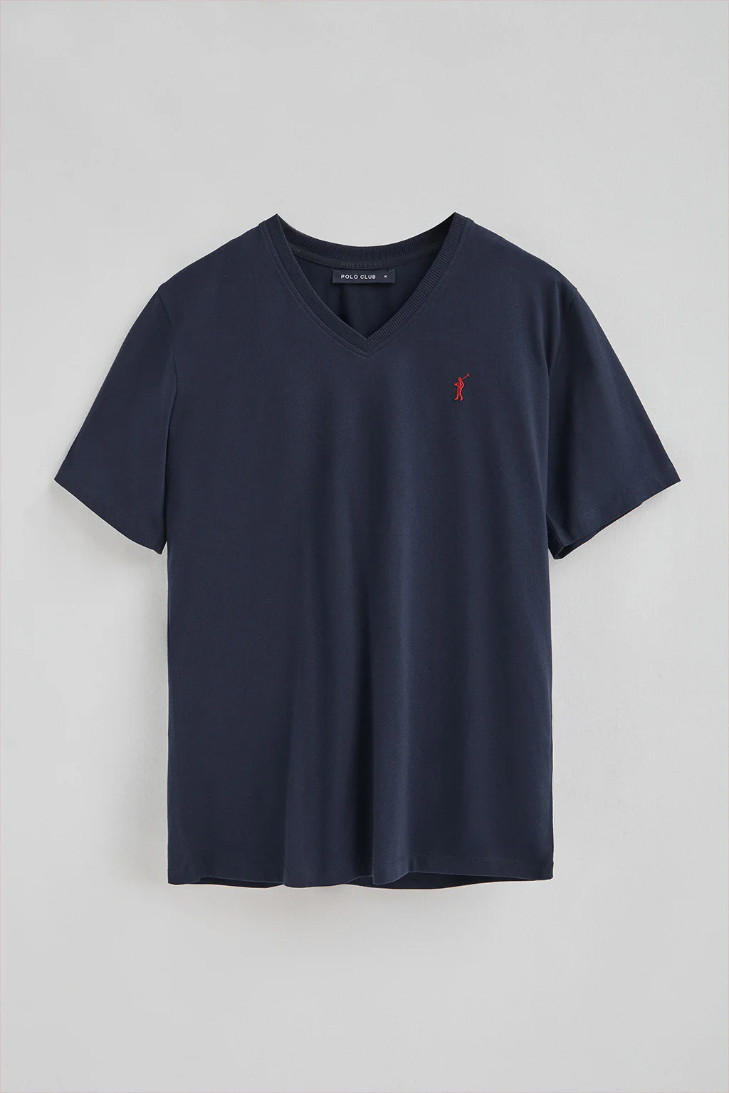 Camiseta azul marino con cuello pico y bordado Rigby Go - Image 5