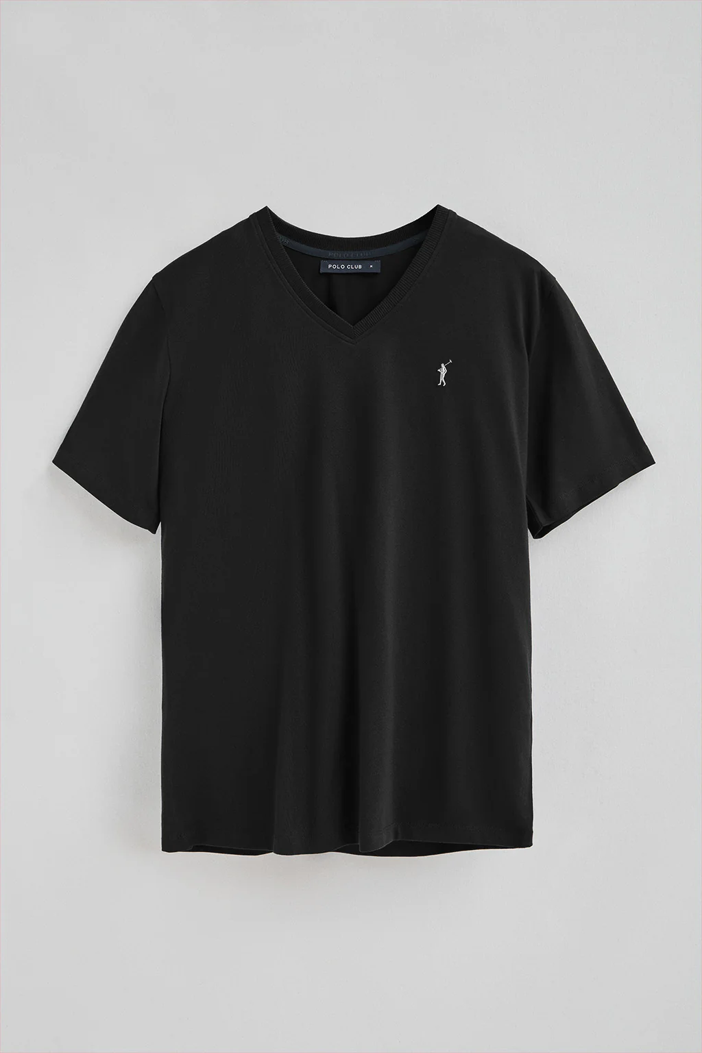 Camiseta negra con cuello pico y bordado Rigby Go - Image 9