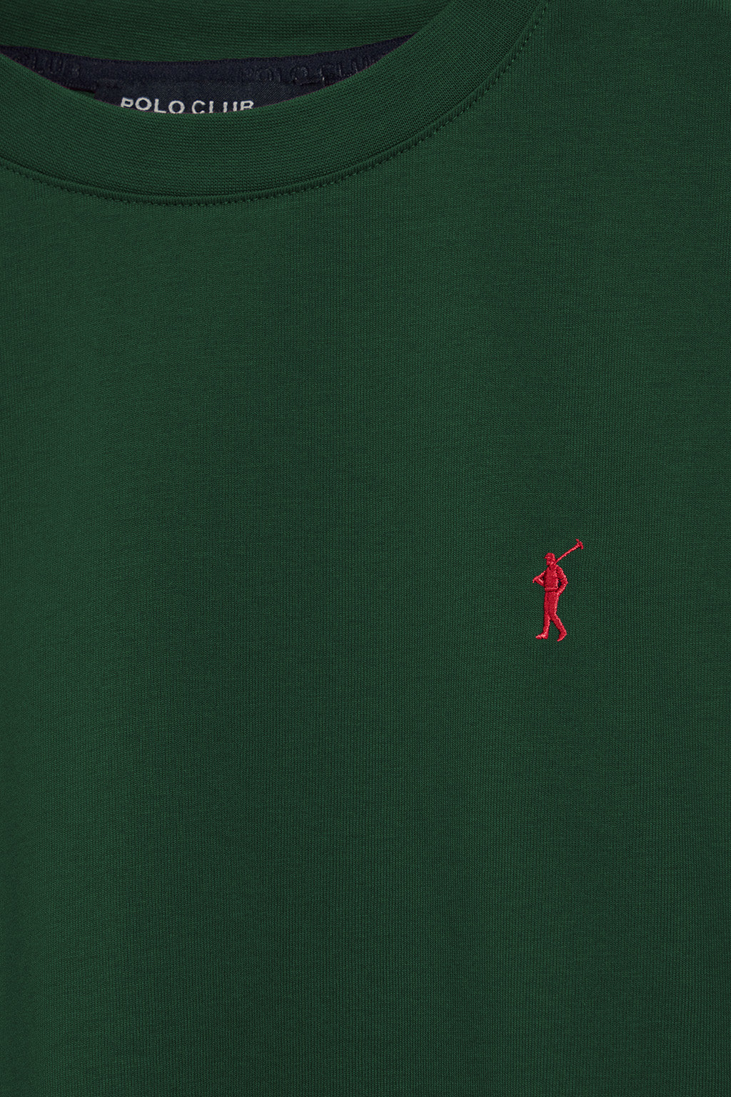 Camiseta verde botella con cuello redondo y logo bordado Rigby Go - Image 6