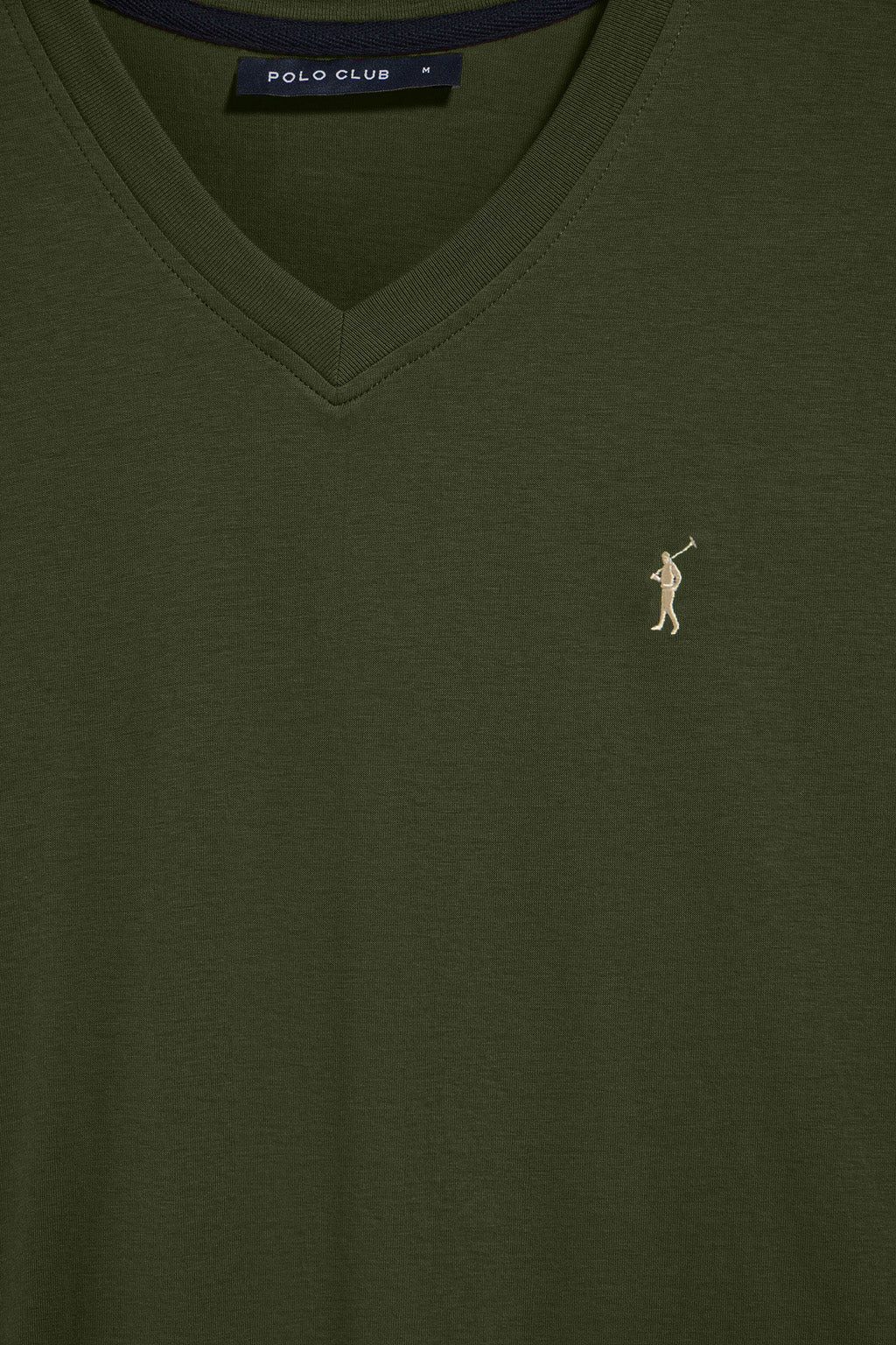 Camiseta verde con cuello de pico y logo bordado Rigby Go - Image 6