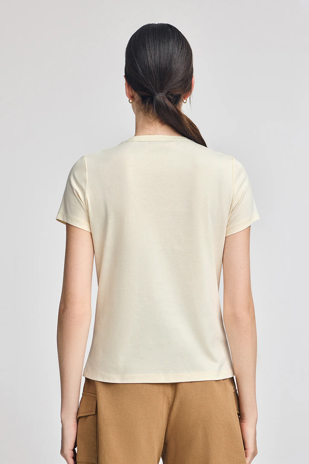 Camiseta color crudo de cuello redondo con bordado Rigby Go - Image 2