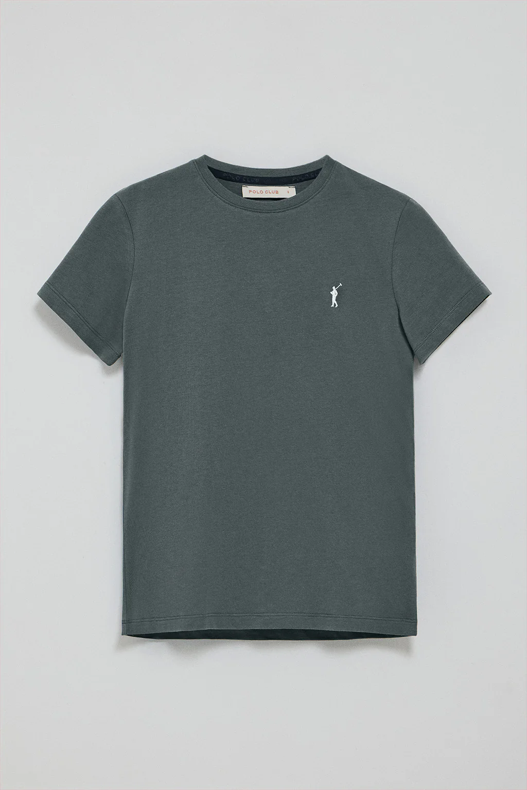 Camiseta gris piedra de cuello redondo con bordado Rigby Go - Image 5