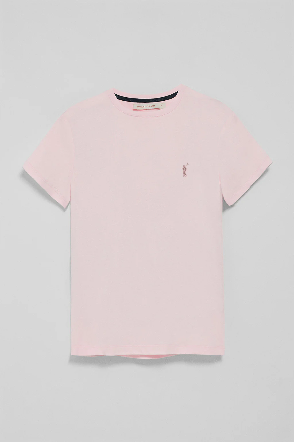 Camiseta rosa de cuello redondo con bordado Rigby Go - Image 5