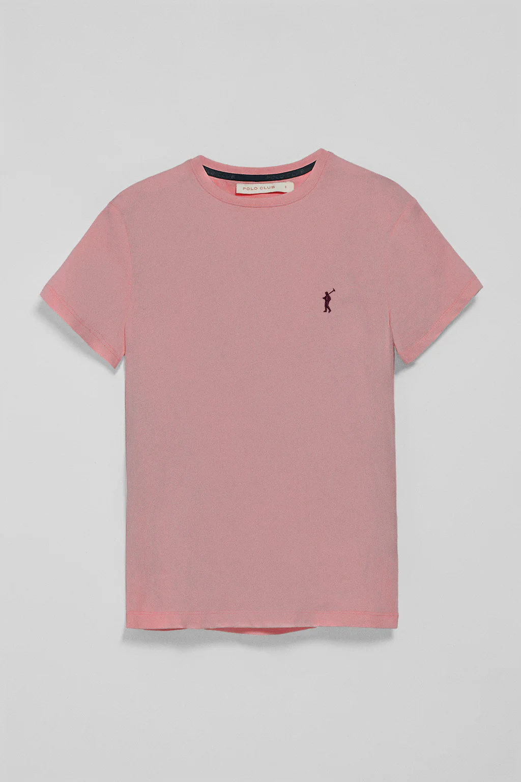 Camiseta rosa empolvado de cuello redondo con bordado Rigby Go - Image 6