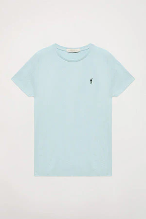 Camiseta básica azul celeste de manga corta con logo Rigby Go - Image 12