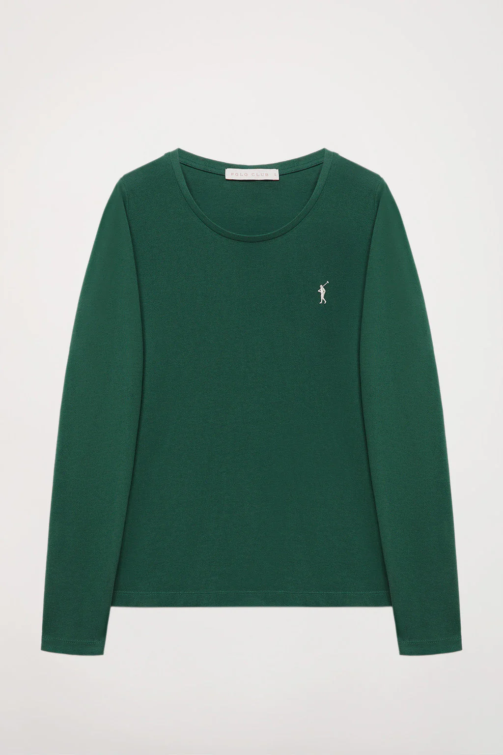 Camiseta básica de manga larga verde botella con logo Rigby Go - Image 9