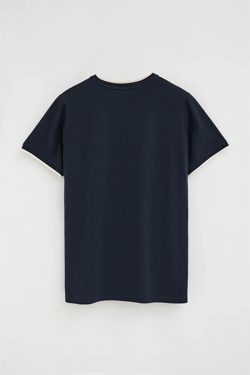 Camiseta azul marino de tejido pique con logo Rigby Go - Image 8