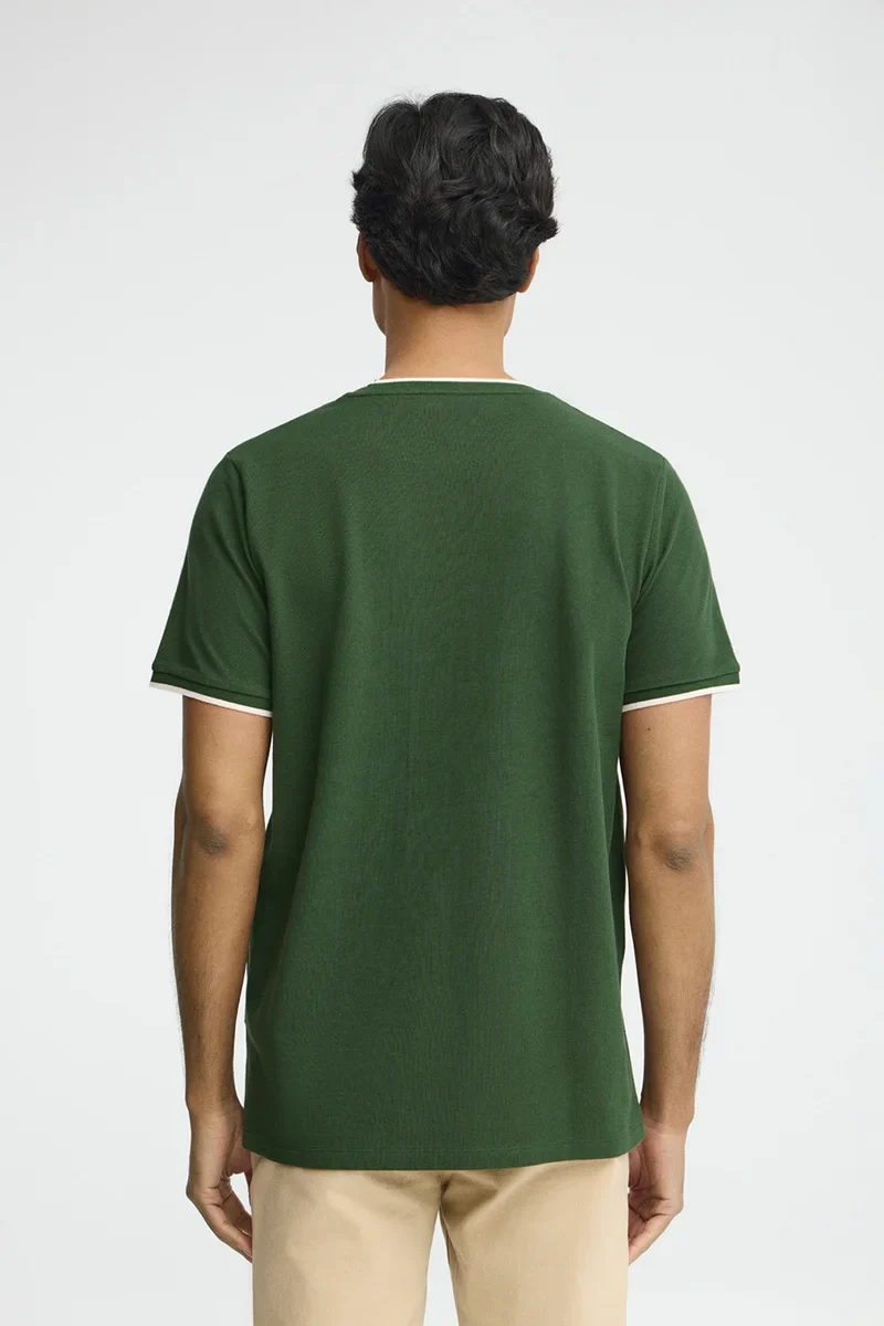 Camiseta verde botella de tejido pique con logo Rigby Go - Image 5