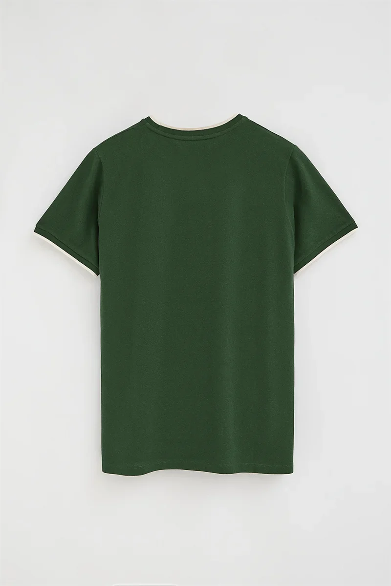 Camiseta verde botella de tejido pique con logo Rigby Go - Image 8