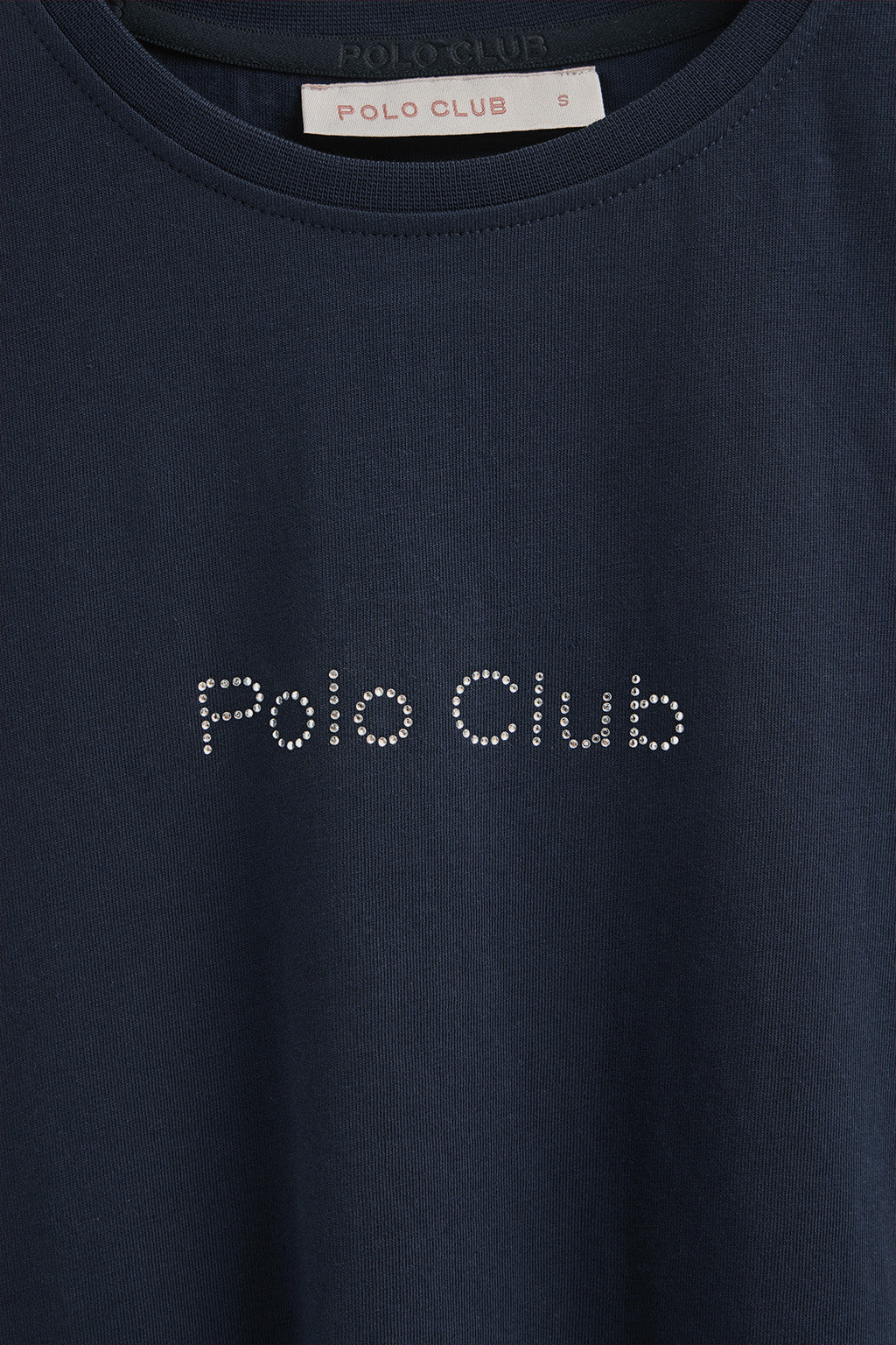 Camiseta azul marino de manga corta con brillantes Polo Club - Image 7