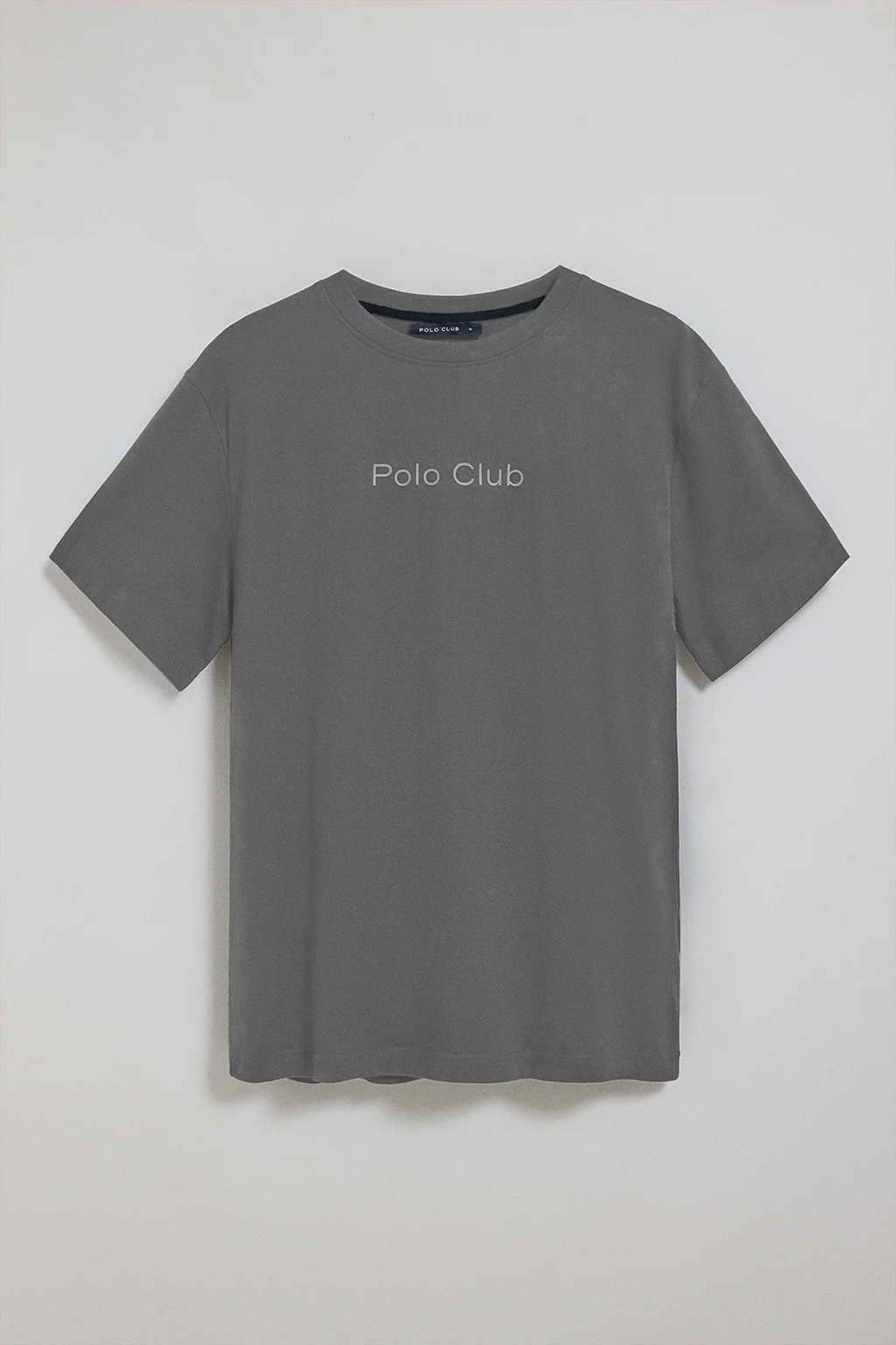 Camiseta gris asfalto de manga corta y cuello redondo con logotipo Polo Club - Image 5
