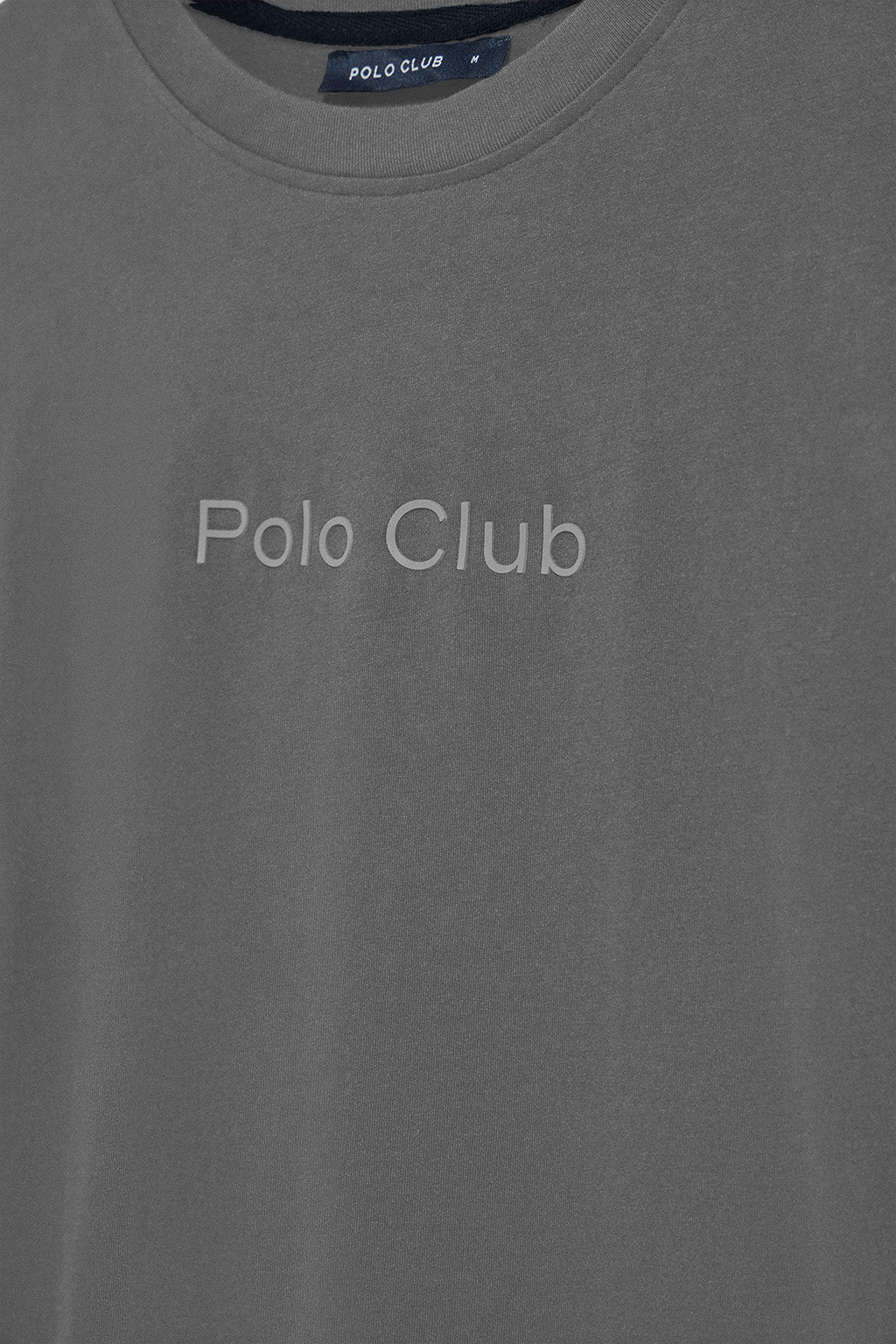 Camiseta gris asfalto de manga corta y cuello redondo con logotipo Polo Club - Image 7