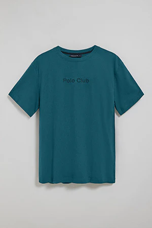 Camiseta azul de manga corta y cuello redondo con logotipo Polo Club - Image 9