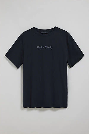 Camiseta azul marino de manga corta y cuello redondo con logotipo Polo Club - Image 10