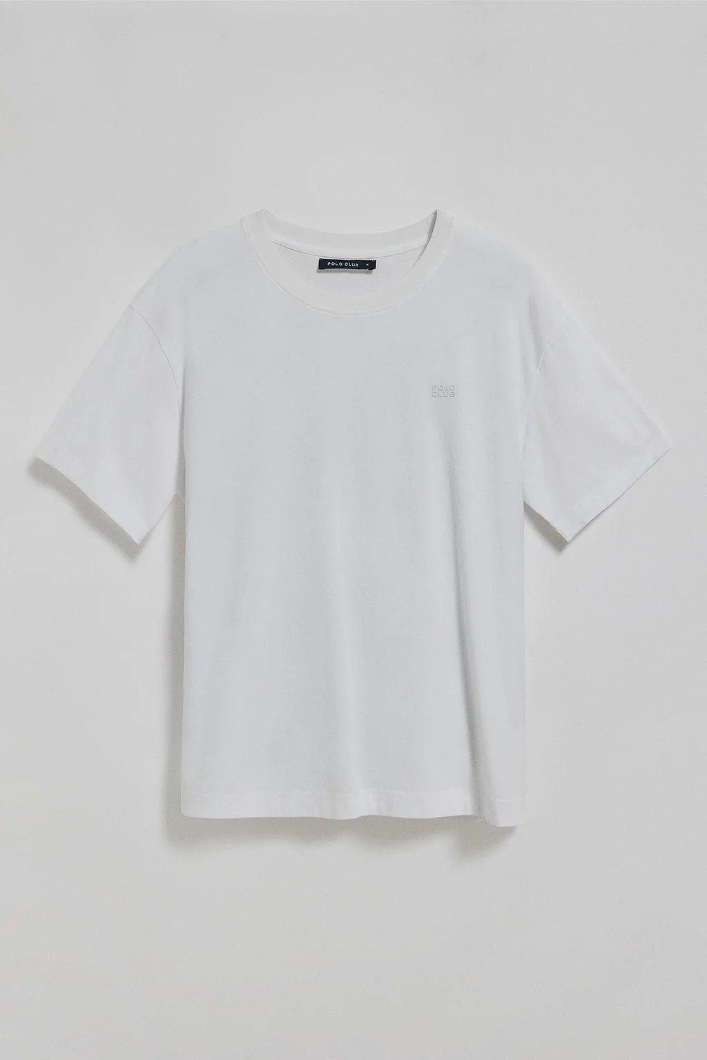 Camiseta blanca de cuello redondo con logo engomado Polo Club - Image 3