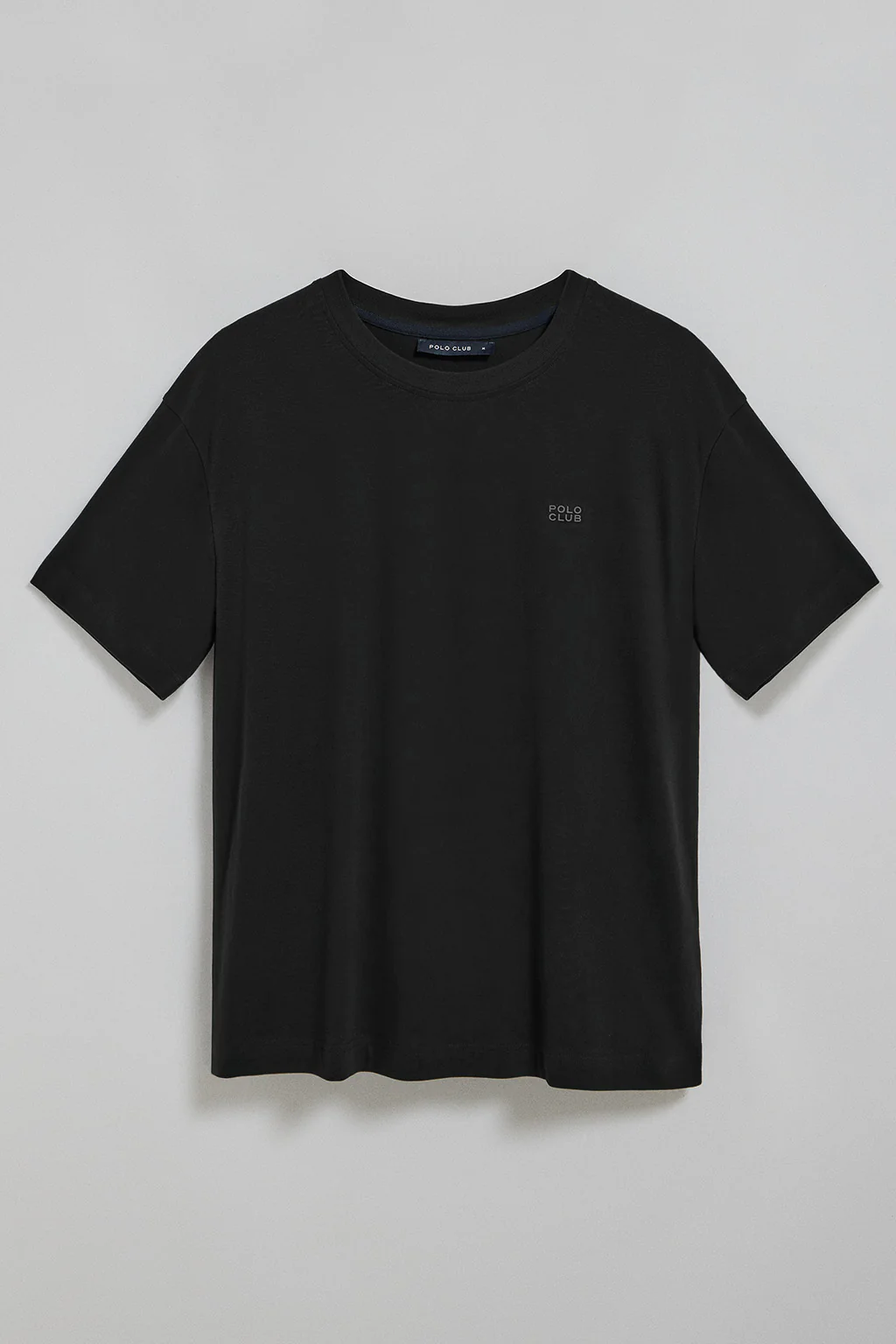 Camiseta negra de cuello redondo con logo engomado Polo Club - Image 5