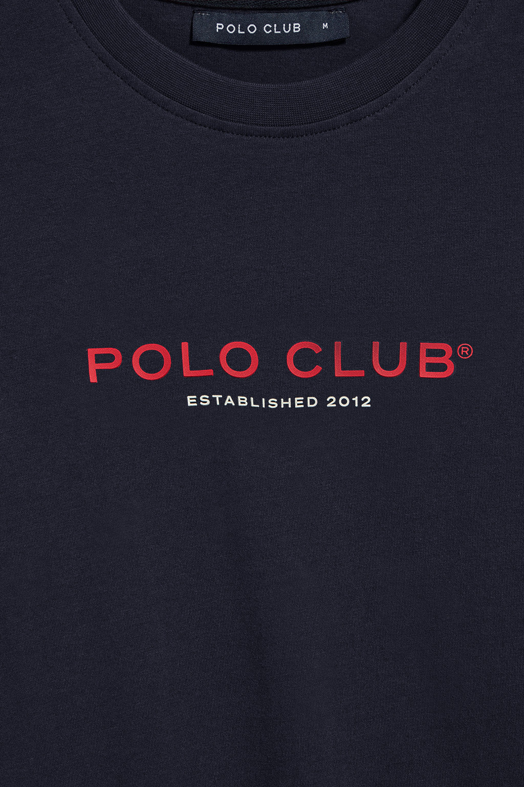 Camiseta azul marino de cuello redondo con logotipo engomado Polo Club - Image 7