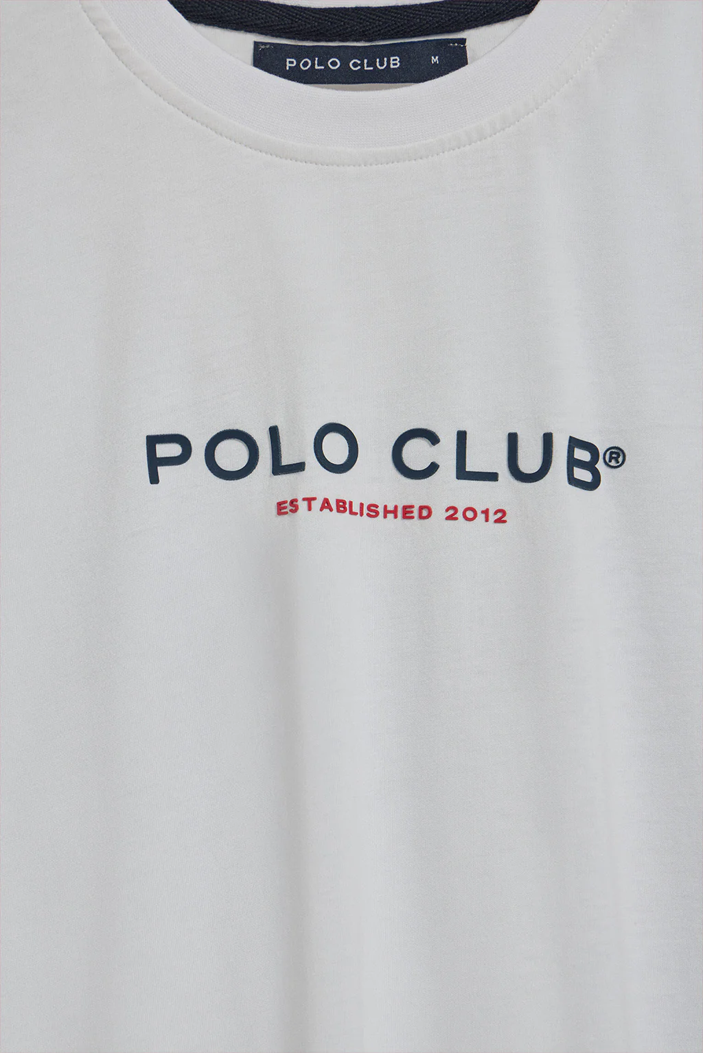 Camiseta blanca de cuello redondo con logotipo engomado Polo Club - Image 7