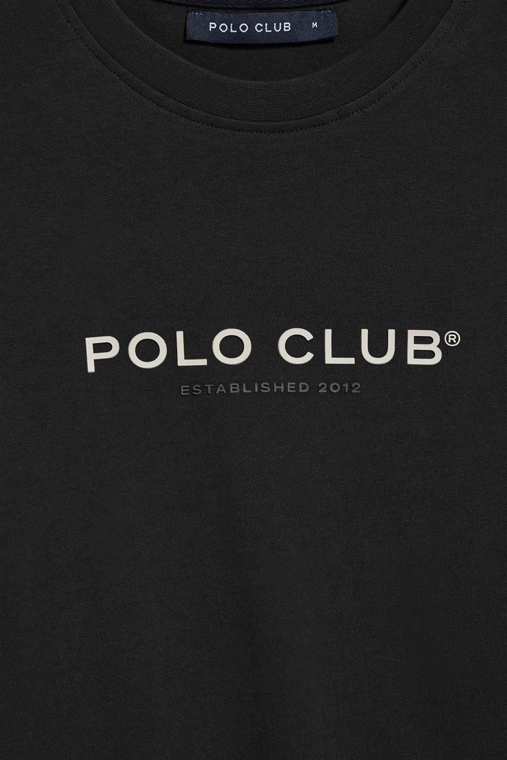 Camiseta negra de cuello redondo con logotipo engomado Polo Club - Image 11